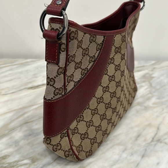 GUCCI HANDBAG NEAUTRAL/WINE **AUTHENTIC** - Picture 2 of 5